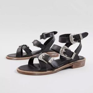 CREVO Opal Western Leather Buckle Sandal